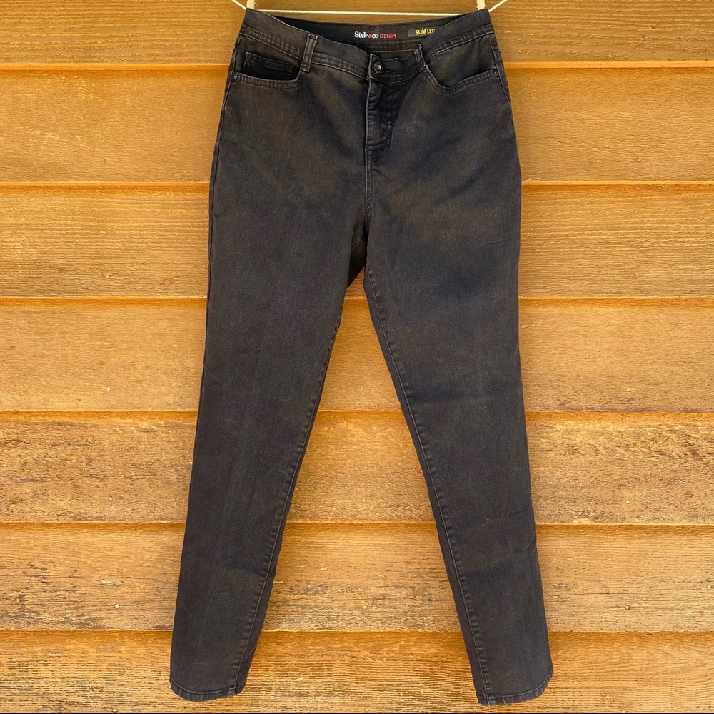 Style & Co Black Slim Leg Jean Stretch Denim (#1350)